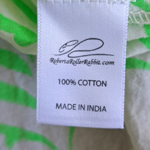 Roberta Roller Rabbit Green Ivory Eyelet Tunic Size XL Boho Beach Coverup - Picture 7 of 8